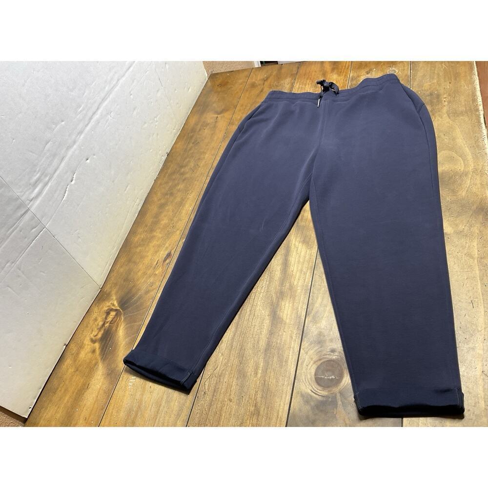 Spanx Air Essentials Tapered Pants Women XL Blue Stretchy Soft Sweats Cuffed